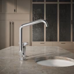 BilletE Single-handle kitchen sink faucet with two-function extended-reach spout and side sprayer - image 6