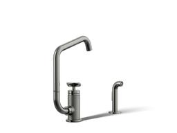 BilletE Single-handle kitchen sink faucet with two-function extended-reach spout and side sprayer - image 1