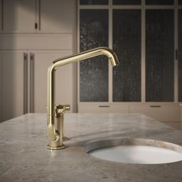 BilletE Single-handle kitchen sink faucet with two-function extended-reach spout and side sprayer - image 6