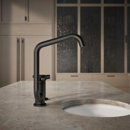 BilletE Single-handle kitchen sink faucet with two-function extended-reach spout and side sprayer - image 6