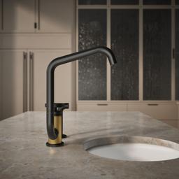 BilletE Single-handle kitchen sink faucet with two-function extended-reach spout and side sprayer - image 6