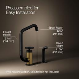 BilletE Single-handle kitchen sink faucet with two-function extended-reach spout and side sprayer - image 3