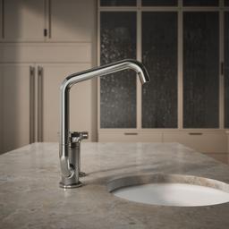 BilletE Single-handle kitchen sink faucet with two-function extended-reach spout and side sprayer - image 6