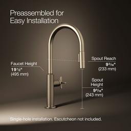 BilletE Pull-down kitchen sink faucet with two-function sprayhead - image 3