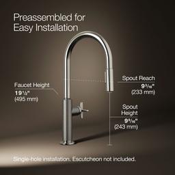 BilletE Pull-down kitchen sink faucet with two-function sprayhead - image 3