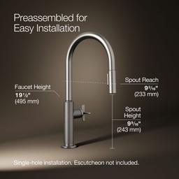 BilletE Pull-down kitchen sink faucet with two-function sprayhead - image 3