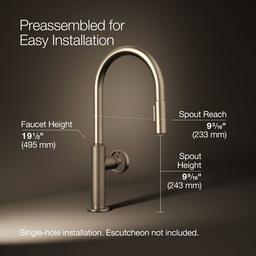 BilletE Pull-down kitchen sink faucet with two-function sprayhead - image 3