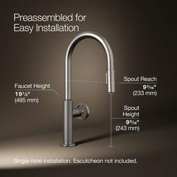 BilletE Pull-down kitchen sink faucet with two-function sprayhead - image 3