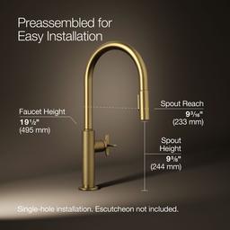 BilletE Touchless pull-down kitchen sink faucet with two-function sprayhead - image 3