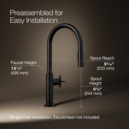 BilletE Touchless pull-down kitchen sink faucet with two-function sprayhead - image 3