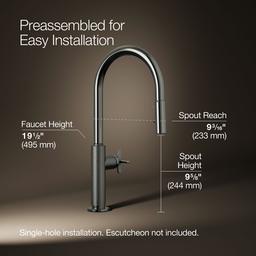 BilletE Touchless pull-down kitchen sink faucet with two-function sprayhead - image 3