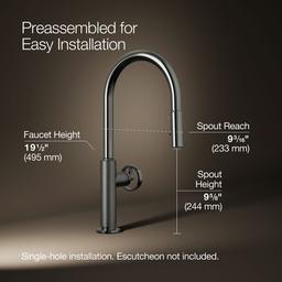 BilletE Touchless pull-down kitchen sink faucet with two-function sprayhead - image 3