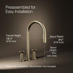 BilletE Pull-down kitchen sink faucet with two-function sprayhead - image 3