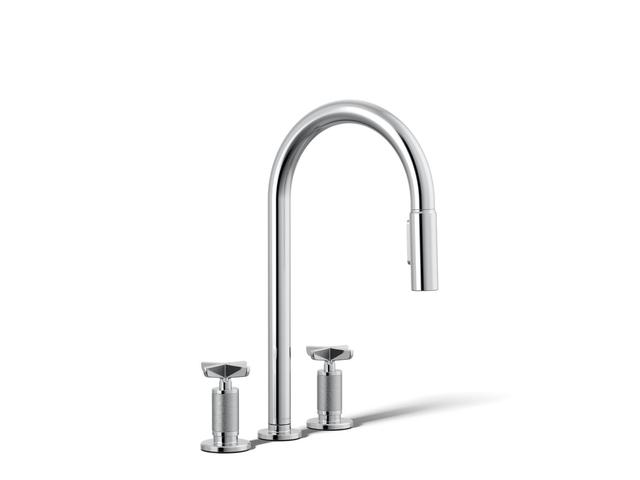 BilletE Pull-down kitchen sink faucet with two-function sprayhead