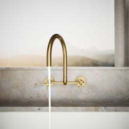 BilletE Two-hole wall-mount bridge kitchen sink faucet - image 4