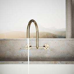 BilletE Two-hole wall-mount bridge kitchen sink faucet - image 4