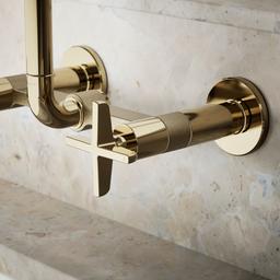 BilletE Two-hole wall-mount bridge kitchen sink faucet - image 5