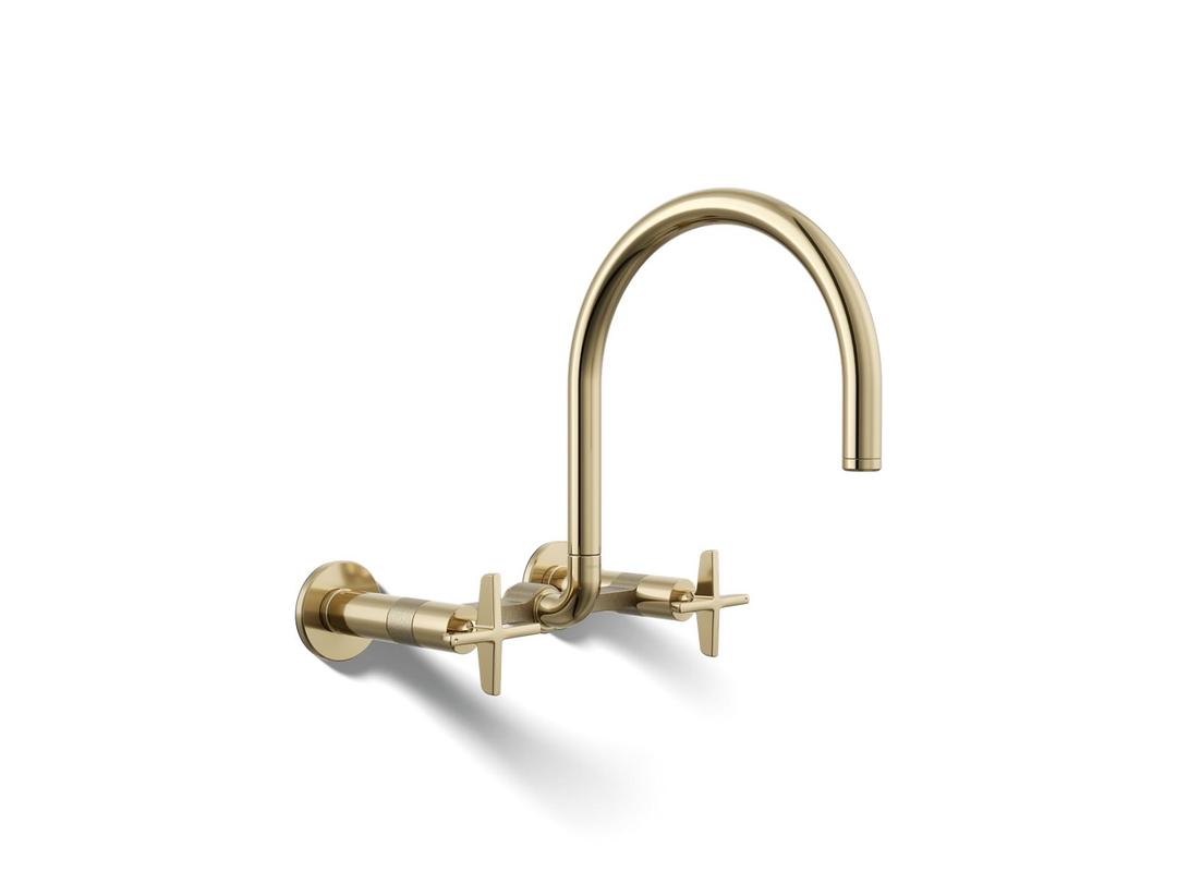BilletE Two-hole wall-mount bridge kitchen sink faucet by Kohler