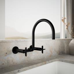 BilletE Two-hole wall-mount bridge kitchen sink faucet - image 2