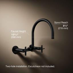 BilletE Two-hole wall-mount bridge kitchen sink faucet - image 3