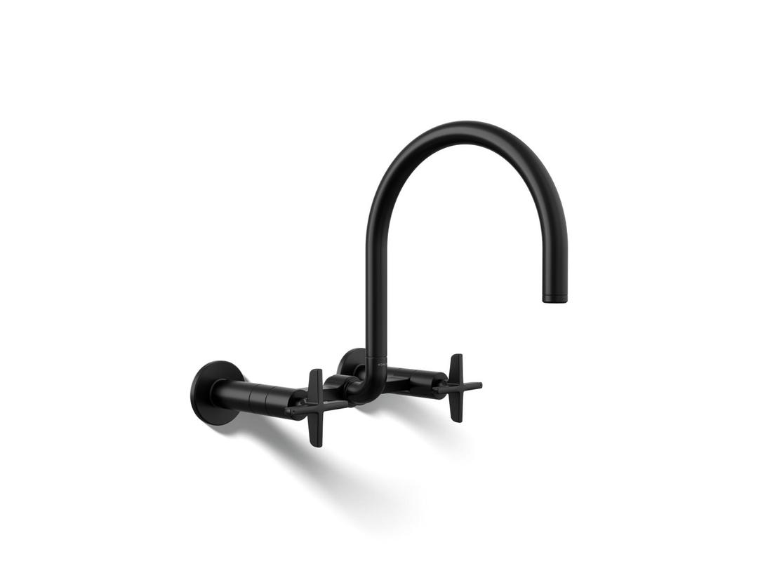 BilletE Two-hole wall-mount bridge kitchen sink faucet by Kohler