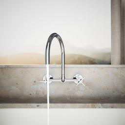 BilletE Two-hole wall-mount bridge kitchen sink faucet - image 4