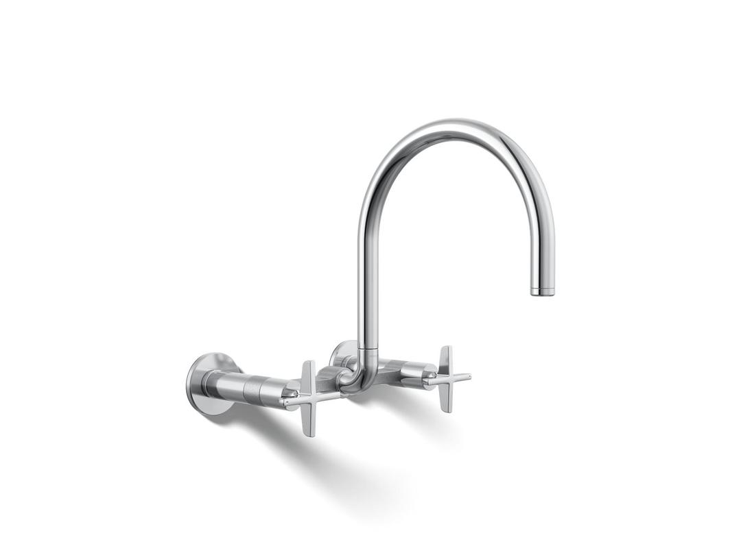 BilletE Two-hole wall-mount bridge kitchen sink faucet by Kohler