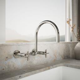 BilletE Two-hole wall-mount bridge kitchen sink faucet - image 2