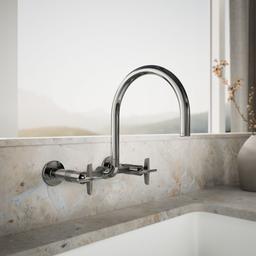 BilletE Two-hole wall-mount bridge kitchen sink faucet - image 2