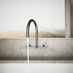 BilletE Two-hole wall-mount bridge kitchen sink faucet - image 4
