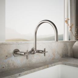 BilletE Two-hole wall-mount bridge kitchen sink faucet - image 2