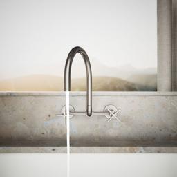 BilletE Two-hole wall-mount bridge kitchen sink faucet - image 4