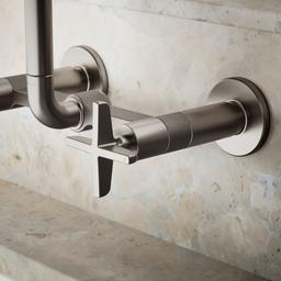 BilletE Two-hole wall-mount bridge kitchen sink faucet - image 5