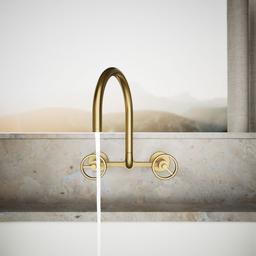 BilletE Two-hole wall-mount bridge kitchen sink faucet - image 4