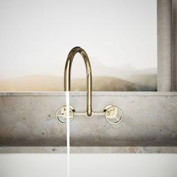 BilletE Two-hole wall-mount bridge kitchen sink faucet - image 4