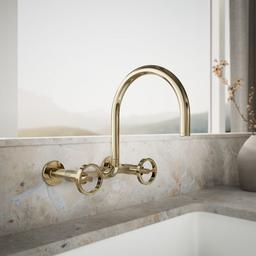 BilletE Two-hole wall-mount bridge kitchen sink faucet - image 2