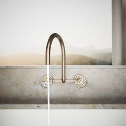BilletE Two-hole wall-mount bridge kitchen sink faucet - image 4