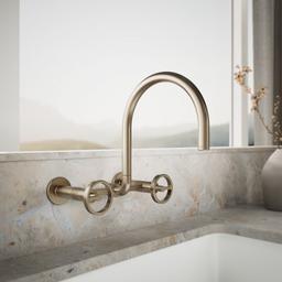 BilletE Two-hole wall-mount bridge kitchen sink faucet - image 2