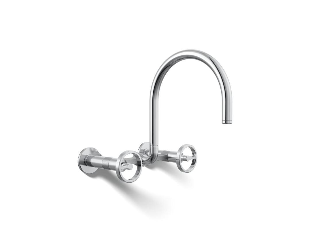 BilletE Two-hole wall-mount bridge kitchen sink faucet by Kohler