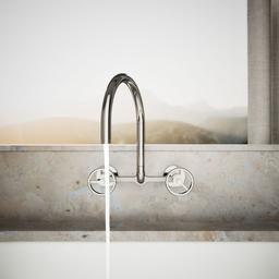 BilletE Two-hole wall-mount bridge kitchen sink faucet - image 4