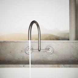 BilletE Two-hole wall-mount bridge kitchen sink faucet - image 4