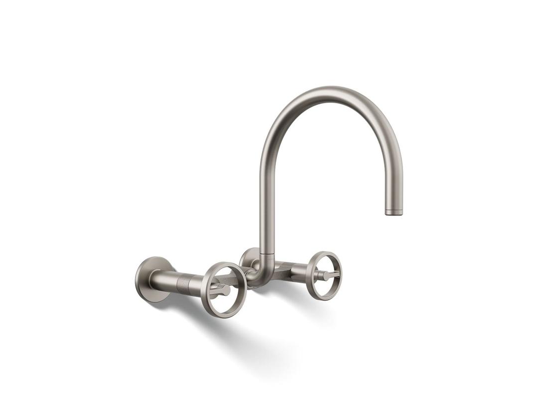 BilletE Two-hole wall-mount bridge kitchen sink faucet by Kohler