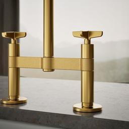 BilletE Two-hole bridge kitchen sink faucet with side sprayer - image 6