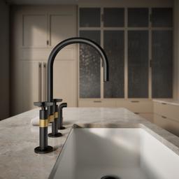 BilletE Two-hole bridge kitchen sink faucet with side sprayer - image 7