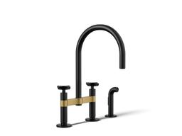 BilletE Two-hole bridge kitchen sink faucet with side sprayer - image 1