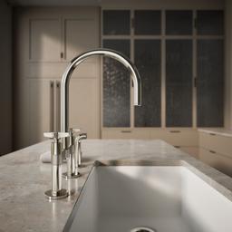 BilletE Two-hole bridge kitchen sink faucet with side sprayer - image 7