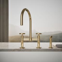 BilletE Two-hole bridge kitchen sink faucet with side sprayer - image 5