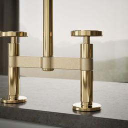 BilletE Two-hole bridge kitchen sink faucet with side sprayer - image 6