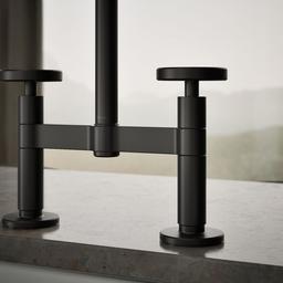 BilletE Two-hole bridge kitchen sink faucet with side sprayer - image 6