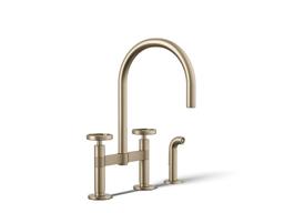 BilletE Two-hole bridge kitchen sink faucet with side sprayer - image 1